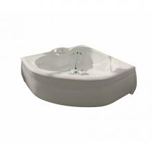 Maax 100041-008-007 - Kashmir 59.75 in. x 59.75 in. Corner Bathtub with Hydromax System Center Drain in Biscuit