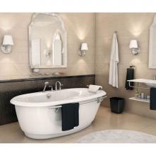 Maax 100084-094-001 - Souvenir With Apron 71.75 in. x 43.625 in. Freestanding Bathtub with Combined Hydromax/Aerofeel Sy