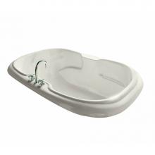 Maax 101059-055-007 - Calla 71.5 in. x 41.75 in. Drop-in Bathtub with Aerofeel System Center Drain in Biscuit