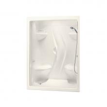 Maax 101141-L-000-007 - Stamina 60-I 59.5 in. x 35.75 in. x 85.25 in. 1-piece Shower with Left Seat, Left Drain in Biscuit