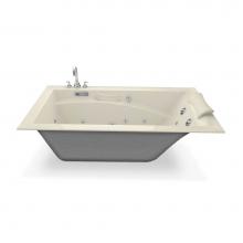 Maax 101265-056-004 - Optik 6032 Acrylic Alcove End Drain Combined Hydrofeel & Aerofeel Bathtub in Bone