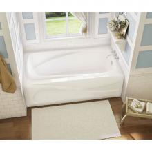Maax 105231-L-108-001 - Santorini 60 in. x 32 in. Alcove Bathtub with Aerosens System Left Drain in White