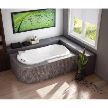 Maax 105642-091-001 - Murmur 60.125 in. x 33.625 in. Drop-in Bathtub with 10 microjets System End Drain in White