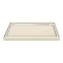 Maax 105666-L-000-004 - MAAX 59.75 in. x 36.25 in. x 4.125 in. Rectangular Alcove Shower Base with Left Drain in Bone