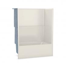 Maax 105674-R-003-007 - TSEA Plus 59.75 in. x 32 in. x 78 in. 1-piece Tub Shower with Whirlpool Right Drain in Biscuit