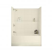 Maax 105930-R-003-004 - TSTEA Plus 59.75 in. x 32 in. x 78 in. 1-piece Tub Shower with Whirlpool Right Drain in Bone