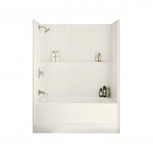 Maax 105930-L-003-007 - TSTEA Plus 59.75 in. x 32 in. x 78 in. 1-piece Tub Shower with Whirlpool Left Drain in Biscuit