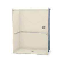 Maax 106042-000-004 - OPS-6036 - with ADA Grab Bar 60 in. x 36 in. x 76.625 in. 1-piece Shower with No Seat, Center Drai