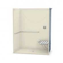 Maax 106043-L-000-004 - OPS-6036 - with ADA/ANSI Grab Bar and Seat 60 in. x 36 in. x 76.625 in. 1-piece Shower with Left-h