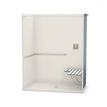 Maax 106043-R-000-007 - OPS-6036 - with ADA/ANSI Grab Bar and Seat 60 in. x 36 in. x 76.625 in. 1-piece Shower with Right-