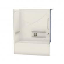 Maax 106059-R-000-007 - OPTS-6032 - with ANSI Grab Bars 57 in. x 31.5 in. x 69.75 in. 1-piece Tub Shower with Right Drain