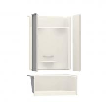 Maax 145030-L-000-007 - KDS 47.875 in. x 33.625 in. x 80.125 in. 4-piece Shower with Left Seat, Center Drain in Biscuit