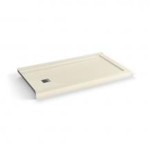 Maax 420035-542-004 - B3 Base 6034 Square Drain Stabili-T, Corner Left Bone / Natural