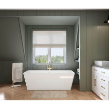 Maax 107679-000-001-000 - Nota 67 x 31 Acrylic Freestanding Center Drain Bathtub in White with White Skirt