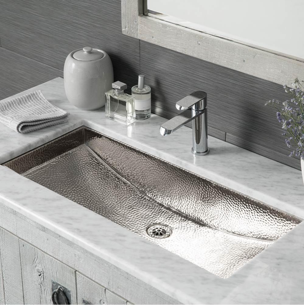 Trough 30 Bathroom Sink in Polished Nickel