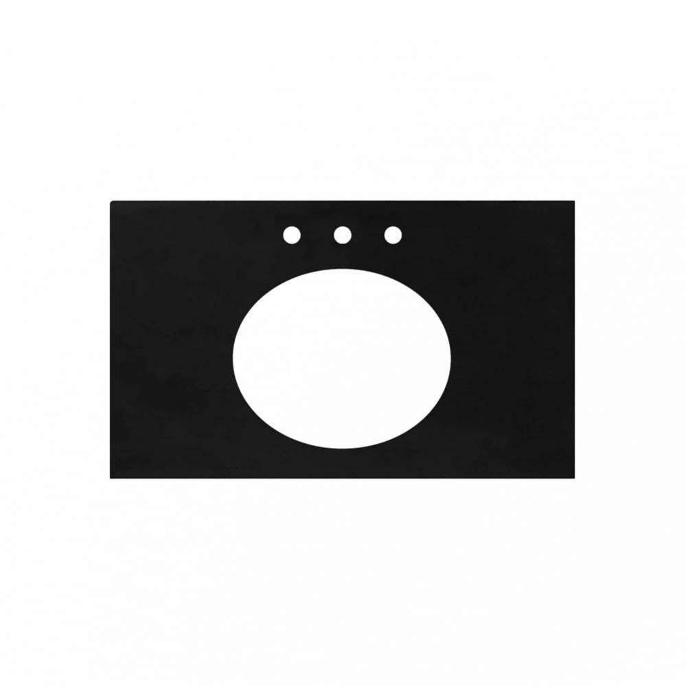 36'' Native Stone Vanity Top in Charcoal- Oval with 8'' Widespread Cutout