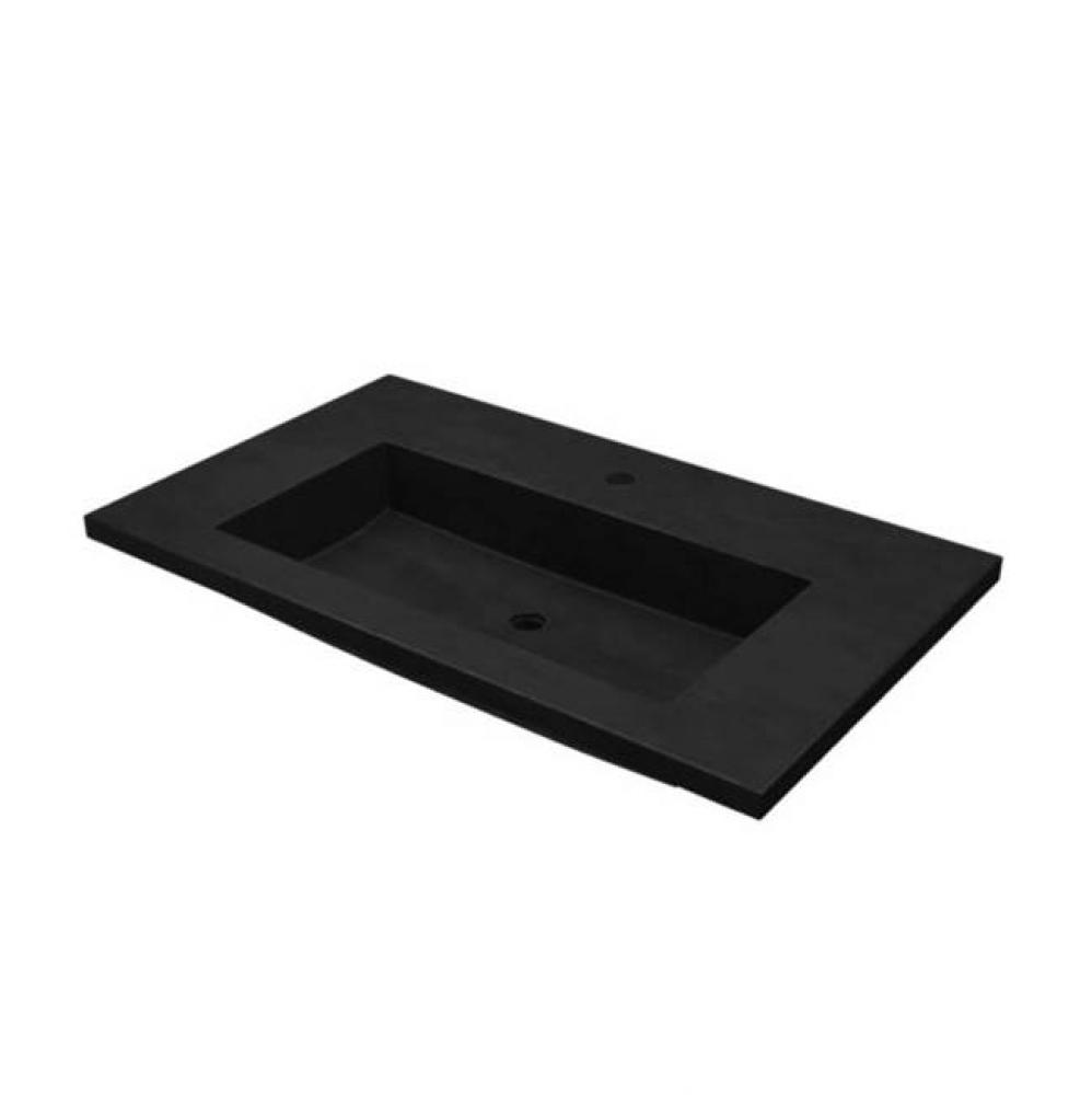 36'' Capistrano Vanity Top with Integral Trough in Charcoal - 1 Faucet Hole