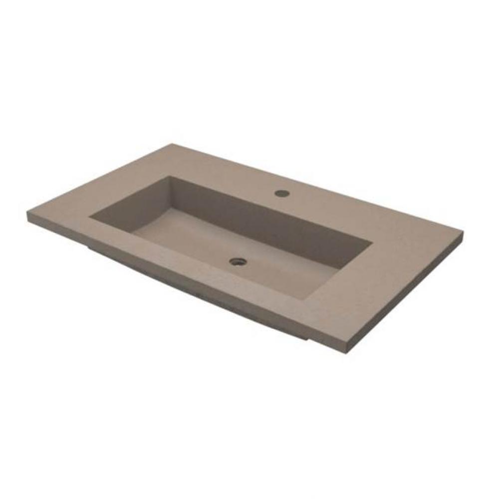36'' Capistrano Vanity Top with Integral Trough in Earth - 3 Faucet Holes