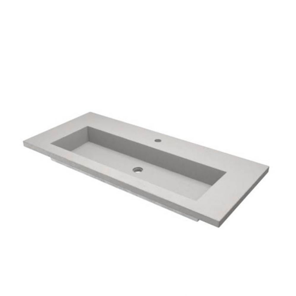48'' Capistrano Vanity Top with Integral Trough in Ash - 8'' Widespread Faucet