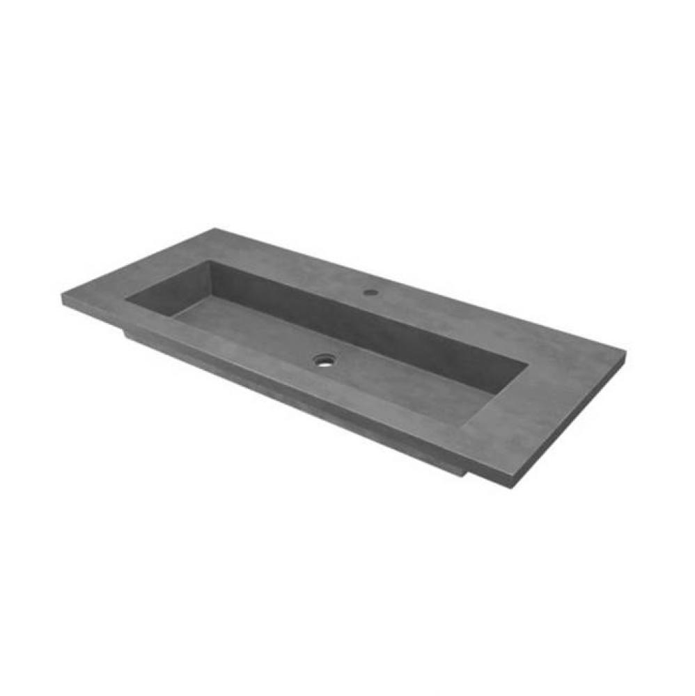 48'' Capistrano Vanity Top with Integral Trough in Slate - 3 Faucet Holes