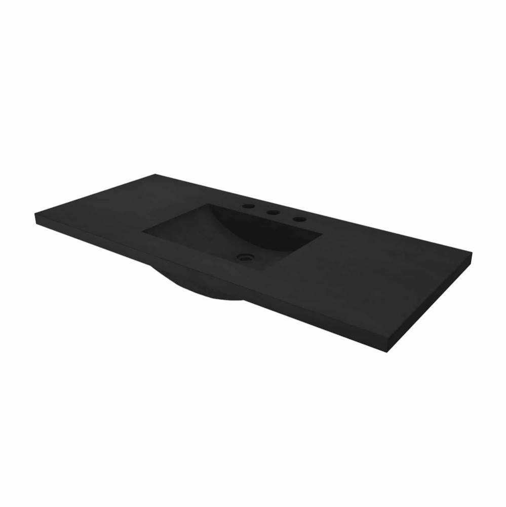 48'' Palomar Vanity Top with Integral Sink in Charcoal - 8'' Widespread Cutout