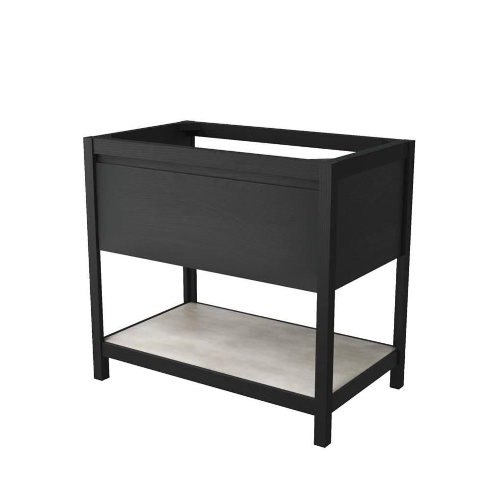 36'' Solace Vanity in Midnight Oak with Ash Shelf