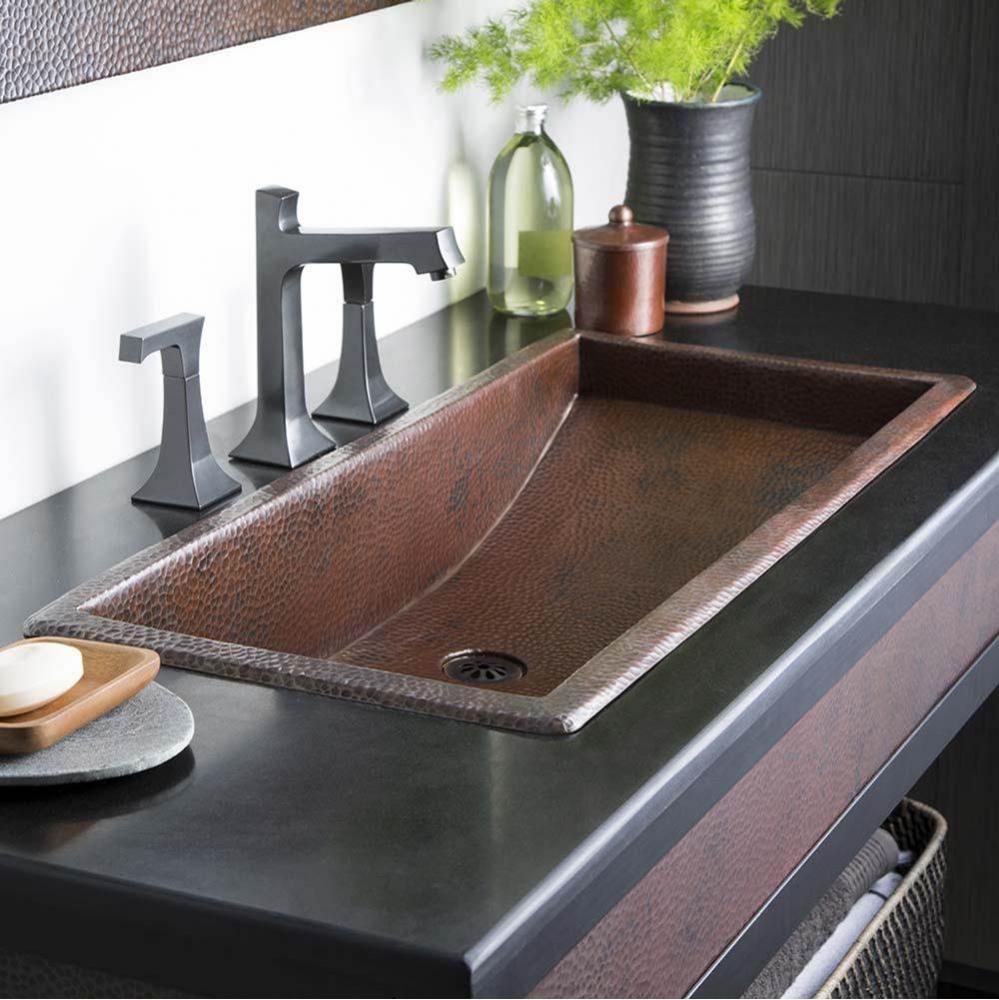 Trough 36 Bathroom Sink in Antique Copper