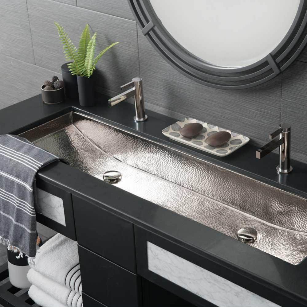 Trough 48 in Bathroom Sink Polished Nickel