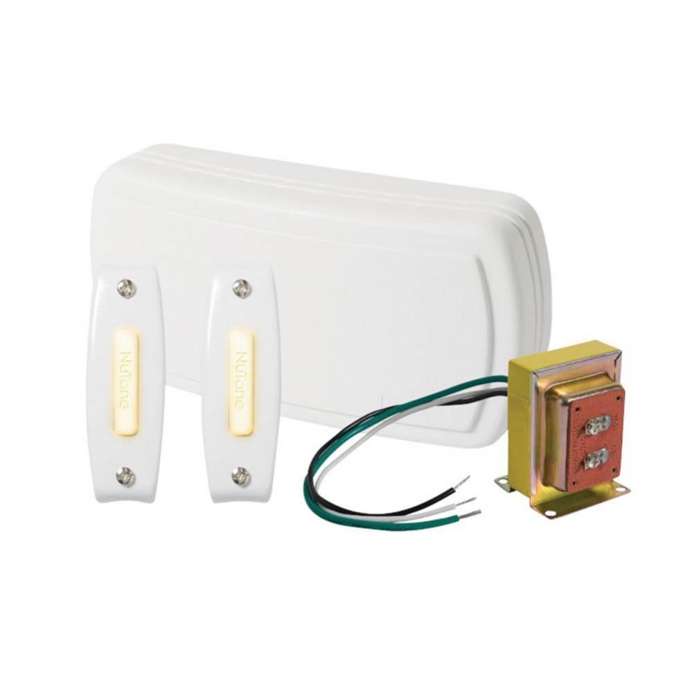 CHIME KIT (2) LIGHTD WHT BTNS