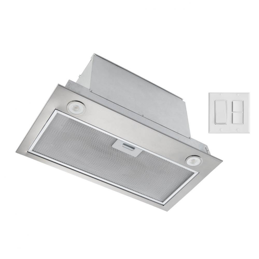 21-Inch ADA Compatible Custom Range Hood Insert, 450 Max Blower CFM, Stainless Steel, ENERGY STAR