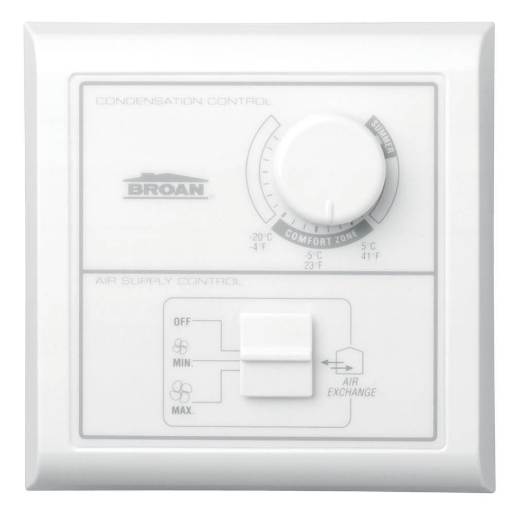 Central Control w/Dehumidistat, Off-low-high rocker switch. Low Voltage