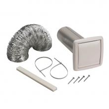 Broan Nutone WVK2A - Wall Vent Kit for 3'' or 4'' Round Duct with Backdraft Damper, White