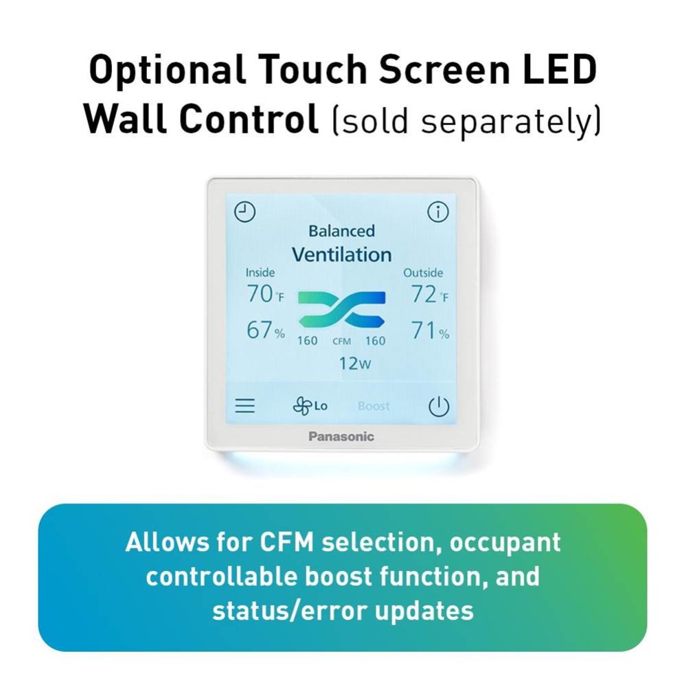 Panasonic Intelli-Balance Elite Plus 150 Energy Recovery Ventilator (ERV), 30-150 CFM, Standard Pl
