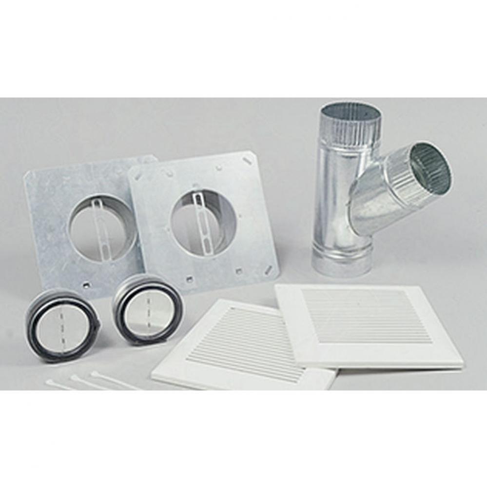 Panasonic Installation Kit for In-line Fans and ERVs, 4'' Duct Double Inlet with 2 Grill