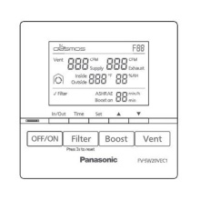 Panasonic FV-SW20VEC1 - Panasonic Intelli-Balance 200 LCD Wall Control with Power On/Off and Air Volume, FV-SW20VEC1