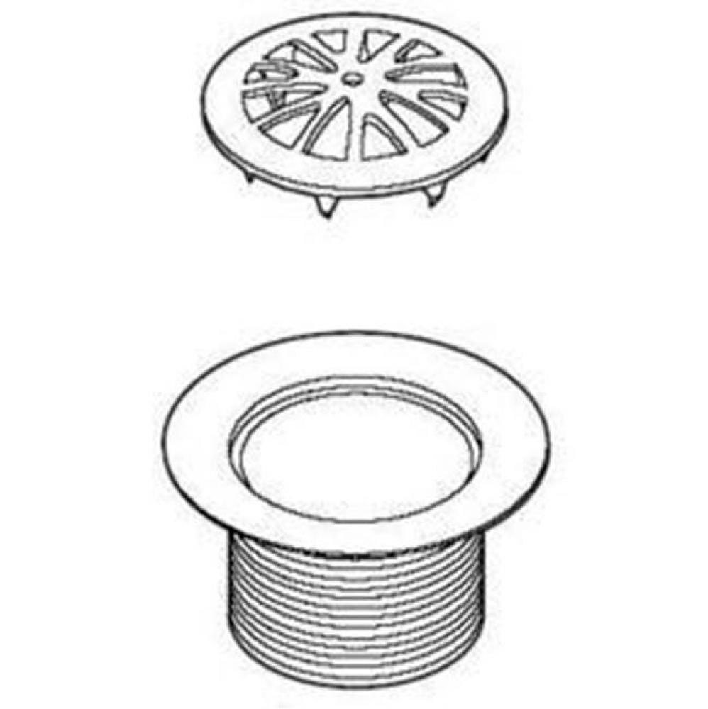 Tub Overflow Drain Strainer in Polished Chrome