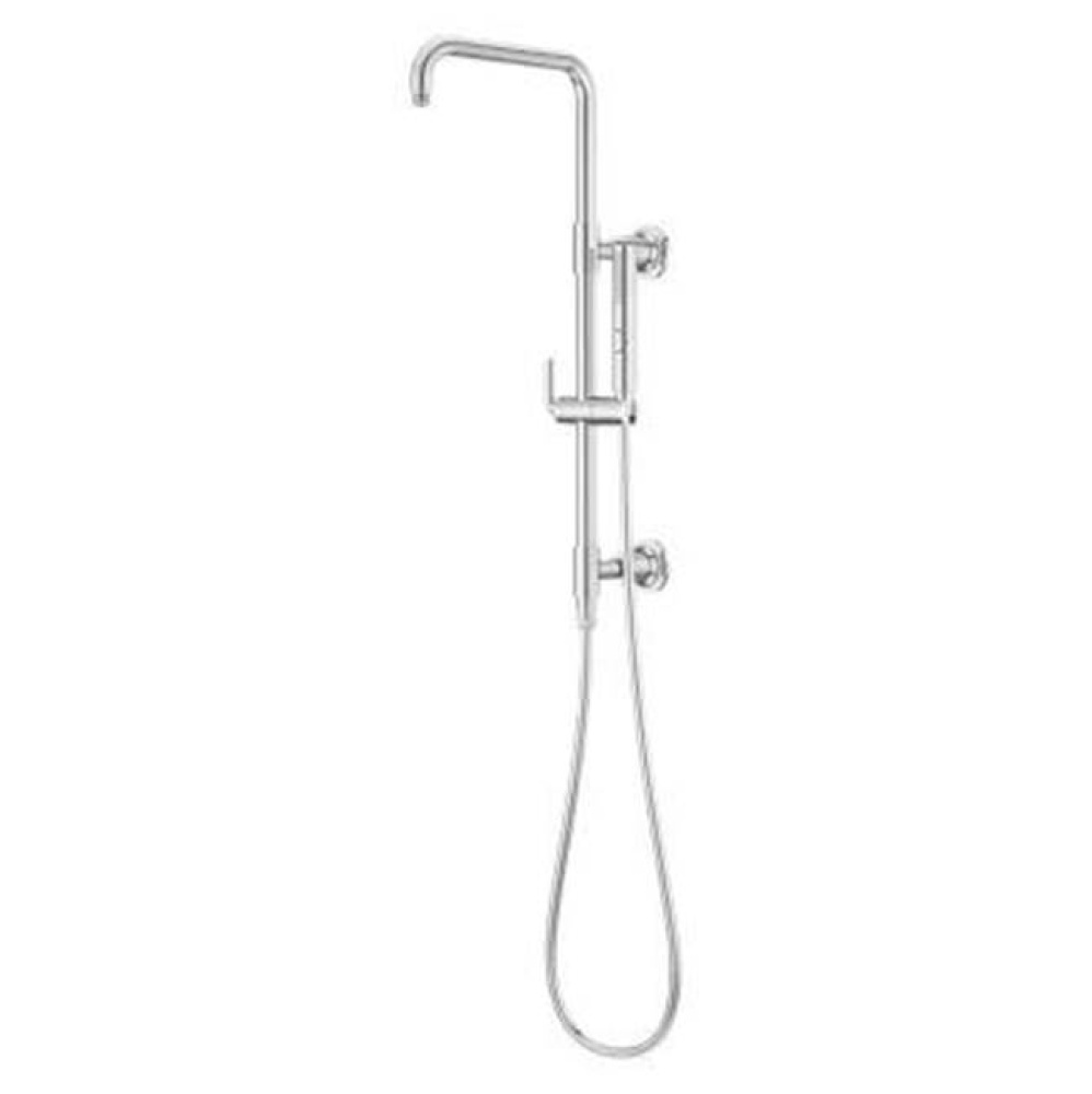 Modern Round 28 in. Shower Column with 60 in. Hose and Handheld Shower in Polished Chrome