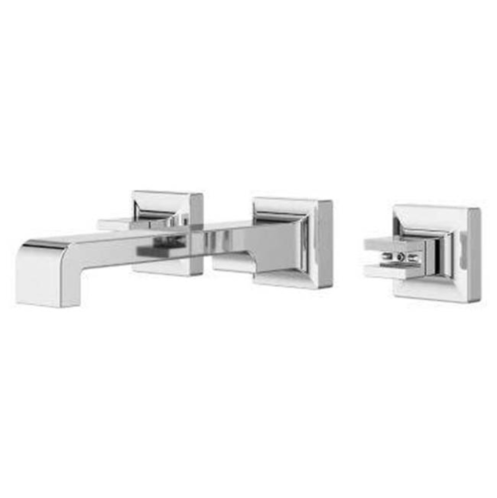 Verve 2-Handle 8 in. Widespread Wall Mount Bathroom Faucet without Handles with Ribbon Spout in Po