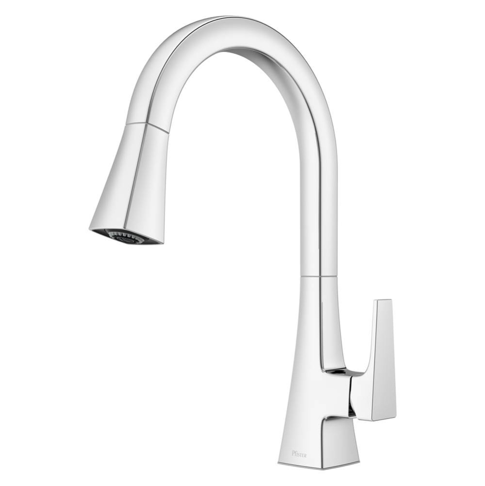 Pfirst Modern 1-Handle Pull-Down Kitchen Faucet in Polished Chrome