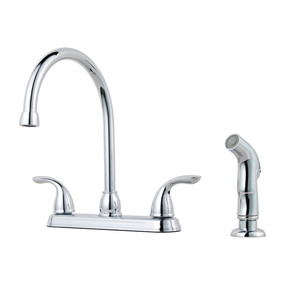 Pfirst Series 2-Handle Kitchen Faucet with Side Spray in Polished Chrome