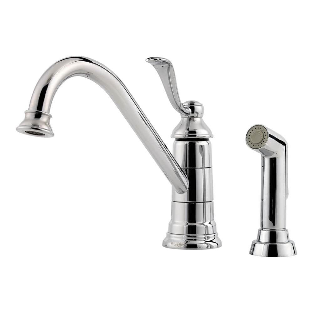 Portland 1-Handle Kitchen Faucet with Side Spray in Polished Chrome