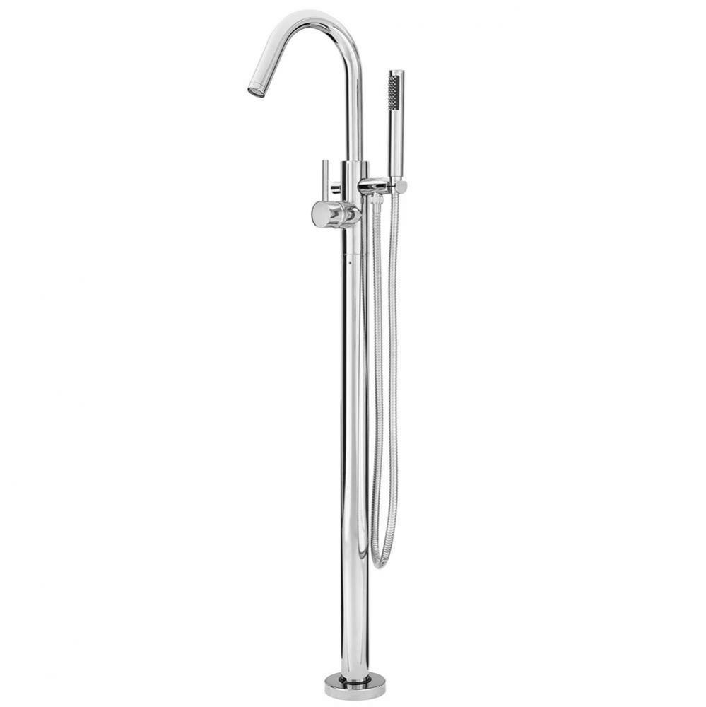 Modern Free Standing Tub Filler in Polished Chrome