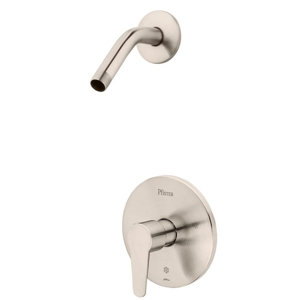 Pfirst Modern 1-Handle Shower, Trim Only Less Showerhead in Brushed Nickel