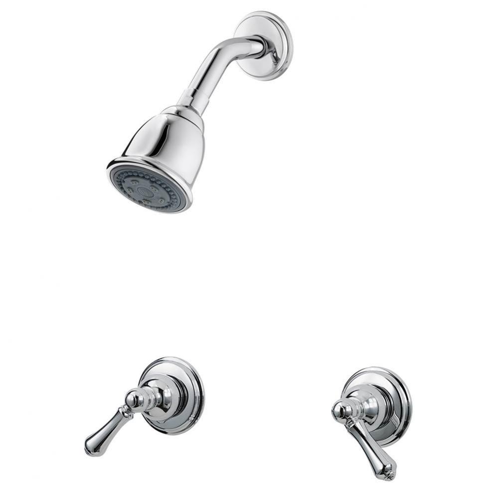 Pfister 2-Handle Tub&Shower Trim Kit with Metal Lever Handles in Polished Chrome