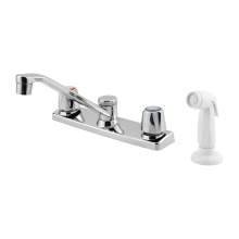 Pfister G135-4000 - Pfirst Series 2-Handle Kitchen Faucet with White Side Spray in Polished Chrome