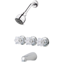 Pfister LG01-3180 - Pfister 3-Handle Tub & Shower Faucet with Acrylic Knob Handles in Polished Chrome