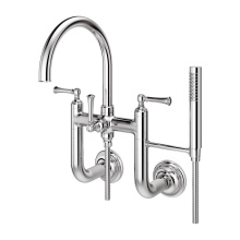 Pfister LG6-3TBC - Tisbury Wall Mount 2-Handle Tub Filler with Hand Shower in Polished Chrome