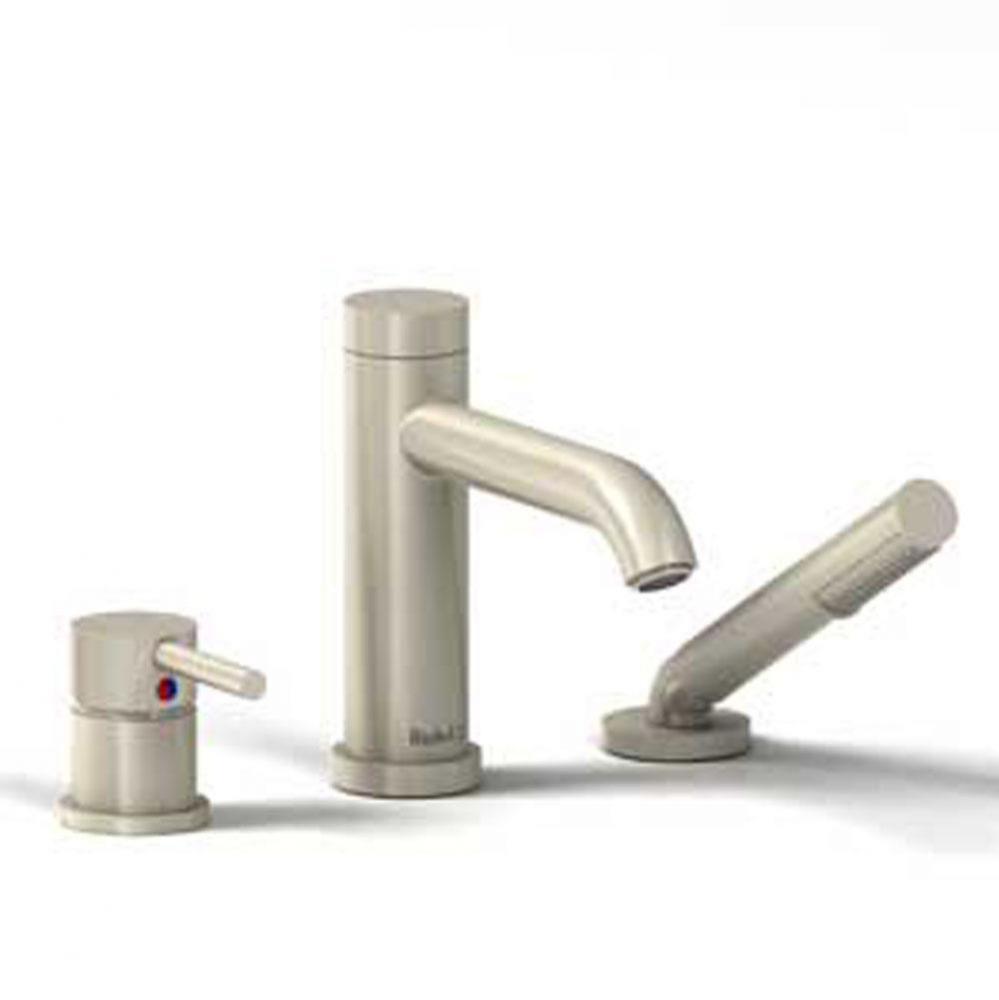 3-piece deck-mount tub filler with Handshower trim