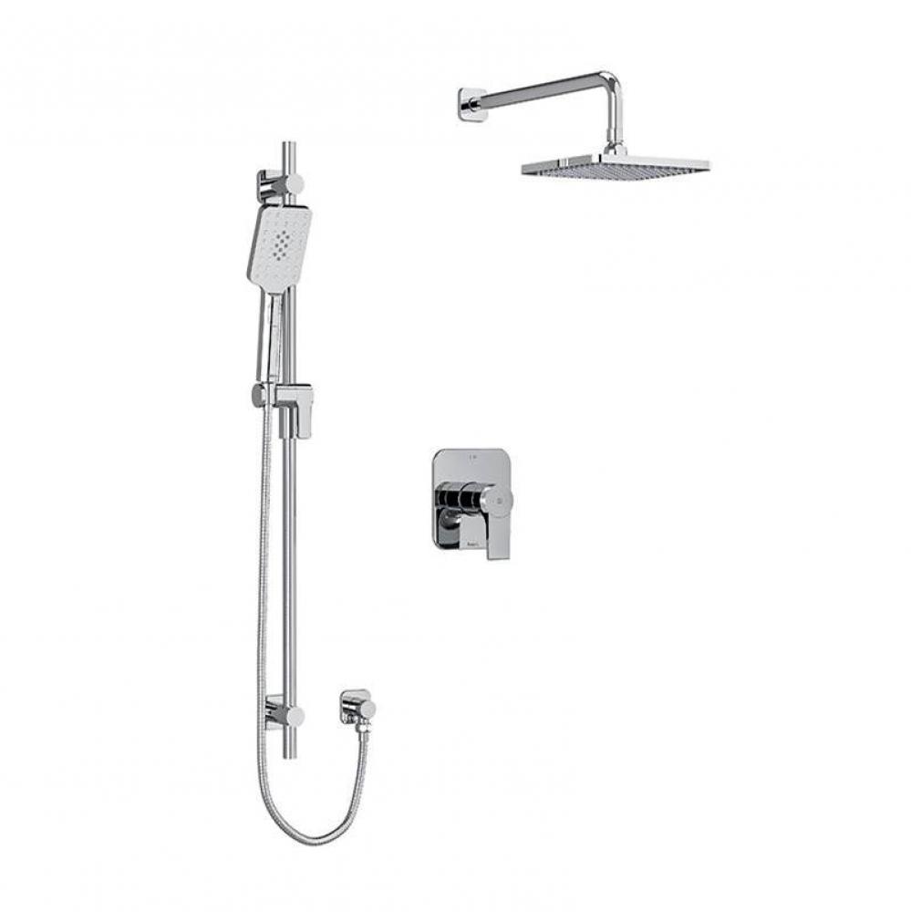 Type T/P (thermostatic/pressure balance)  1/2'' coaxial 2-way system with hand shower an