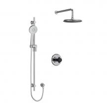 Riobel KIT323MMRDXCBK-6-EX - Type T/P (thermostatic/pressure balance) 1/2'' coaxial 2-way system with hand shower and